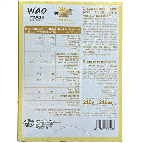 WAO Mochi Ice Cream Vanila 6 unit