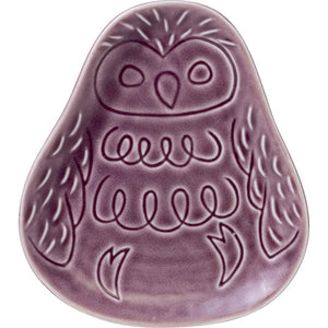 Porcelain Small Plate Owl Purple