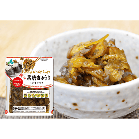 Shinshin Hatokyuri Pickled Cucumber with Spicy Leaf Chilli 90g