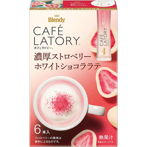 AGF Blendy Cafe Latory Rich Strawberry White Chocolate Latte 6 Sticks