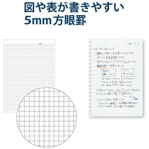 Kokuyo Soft Ring Notebook A6 Graph 70 Papers